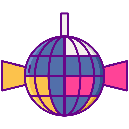 palla da discoteca Flaticons Lineal Color icona