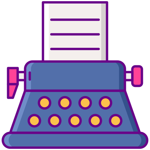 Typewriter Flaticons Lineal Color icon