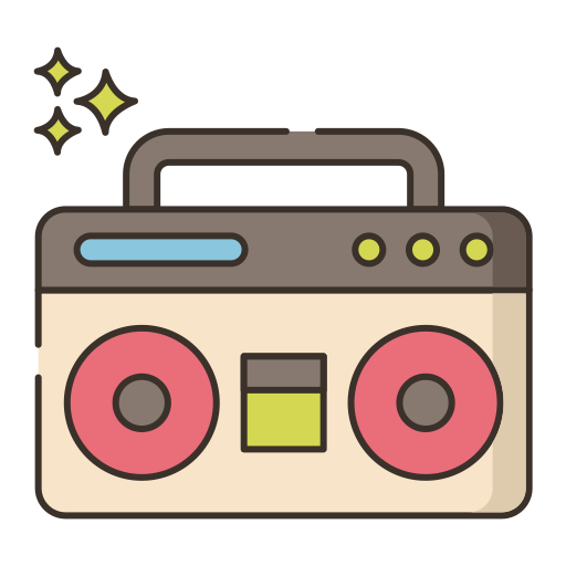 boombox Flaticons Lineal Color icoon