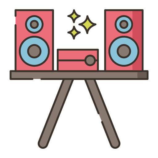 audio systeem Flaticons Lineal Color icoon