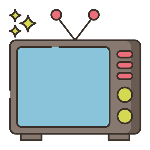 monitor de televisión Flaticons Lineal Color icono