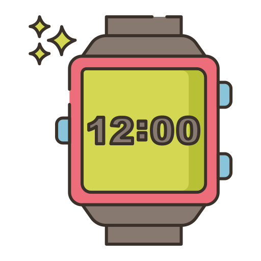 reloj digital Flaticons Lineal Color icono