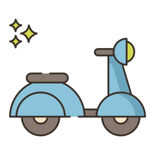 Scooter Flaticons Lineal Color icon