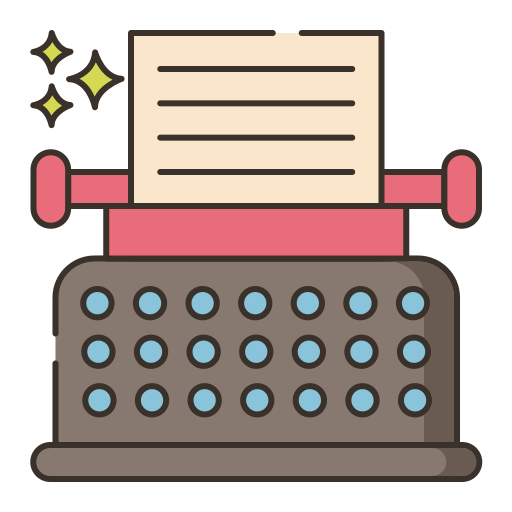 Typewriter Flaticons Lineal Color icon
