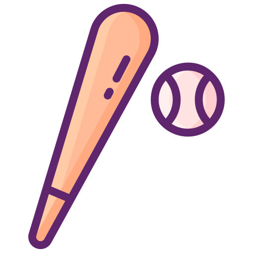 bate de béisbol Flaticons Lineal Color icono