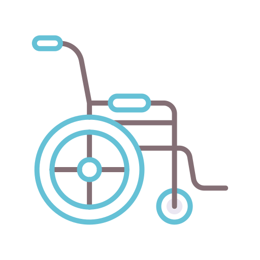 wózek inwalidzki Flaticons Lineal Color ikona