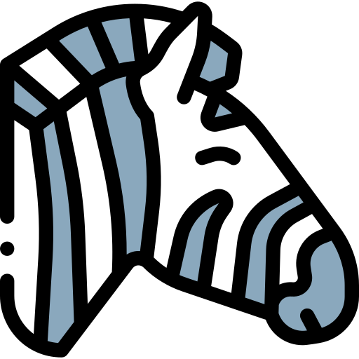 zebra Detailed Rounded Lineal color icona