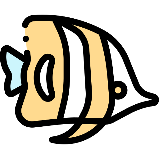 Tropical fish Detailed Rounded Lineal color icon