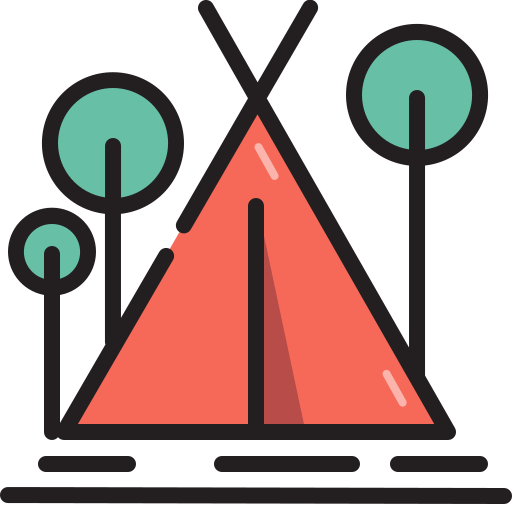 kampeer tent Mangsaabguru Lineal Color icoon