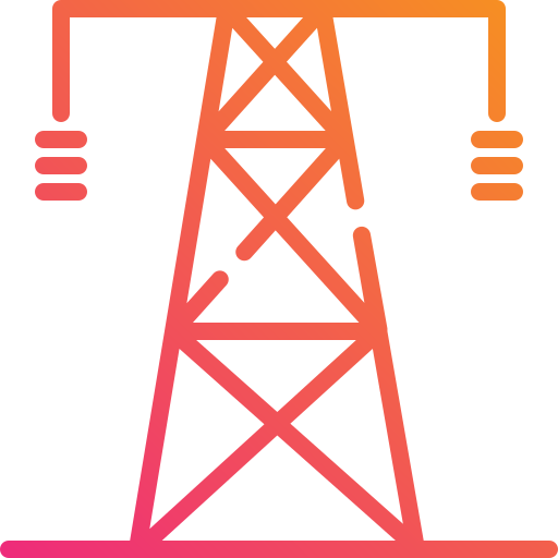 wieża elektryczna Mangsaabguru Lineal Gradient ikona