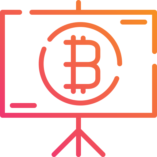 prezentacja bitcoina Mangsaabguru Lineal Gradient ikona