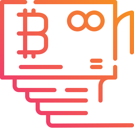 Bitcoin accepted Mangsaabguru Lineal Gradient icon