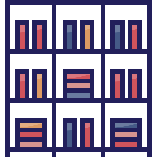 estante de libros Mangsaabguru Lineal Color icono