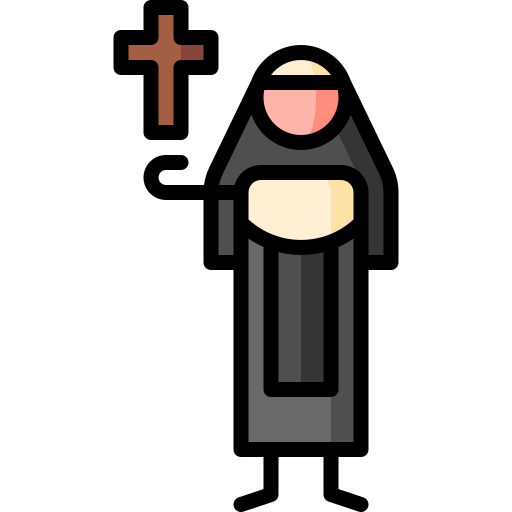 Nun Puppet Characters Lineal Color icon