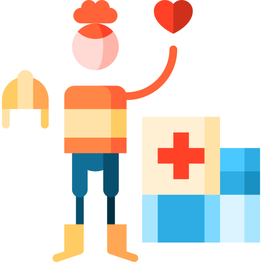 hospital Puppet Characters Flat icono