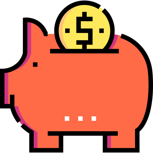 Piggy bank Detailed Straight Lineal color icon