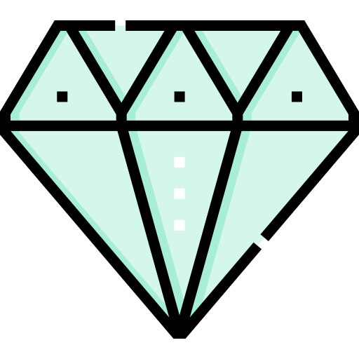 Diamond Detailed Straight Lineal color icon