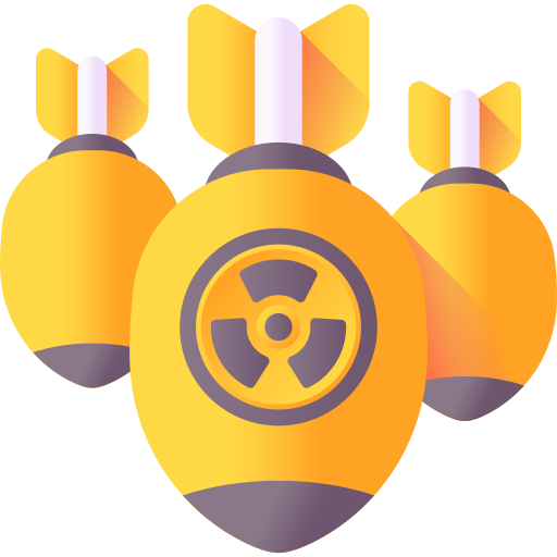 bomba nucleare 3D Color icona