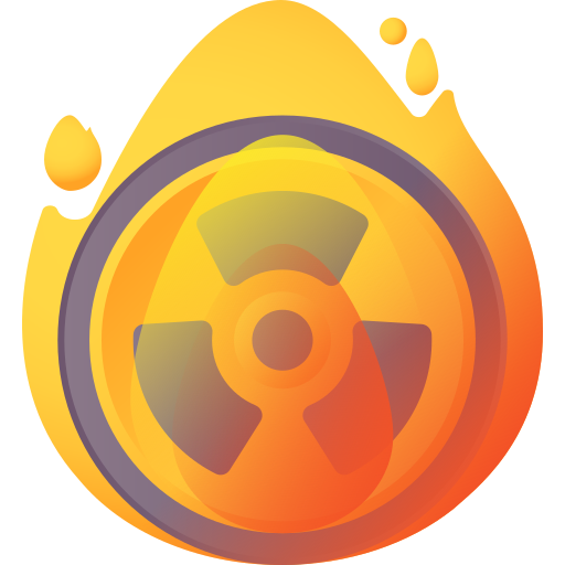 energía nuclear 3D Color icono