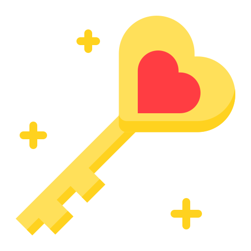 liefde sleutel Generic Flat icoon