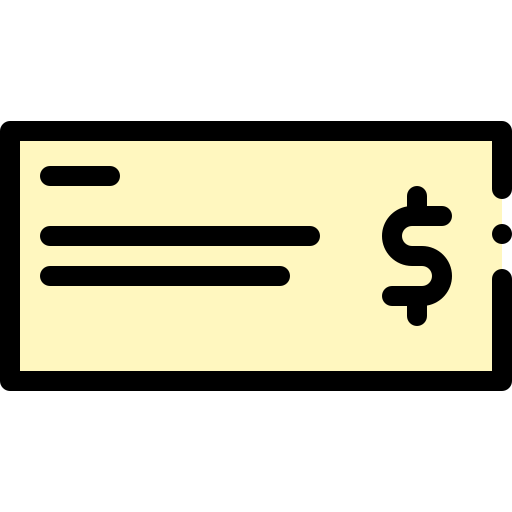 bankcheque Detailed Rounded Lineal color icoon
