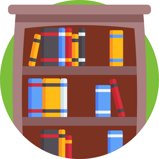 Bookcase Detailed Flat Circular Flat icon