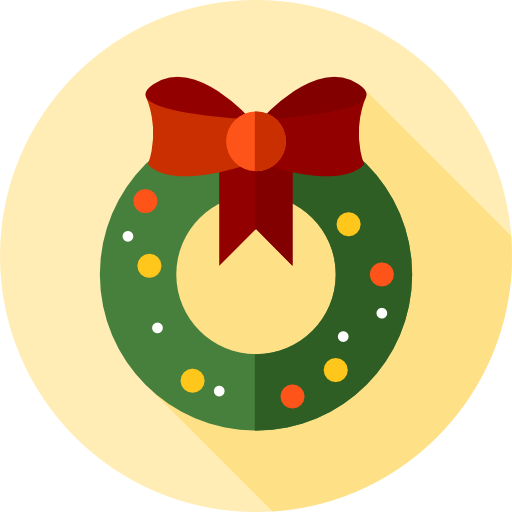 Christmas wreath Flat Circular Flat icon