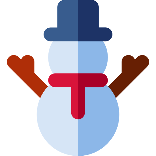 sneeuwman Basic Rounded Flat icoon