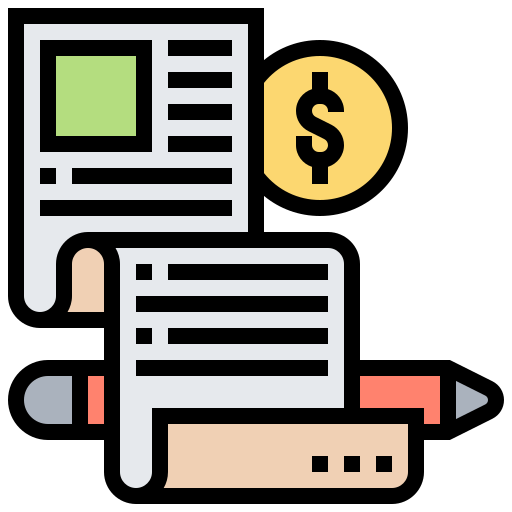 Paid articles Meticulous Lineal Color icon