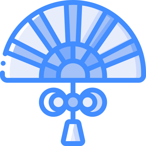 부채 Basic Miscellany Blue icon