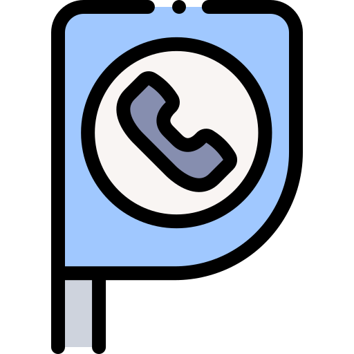 公衆電話 Detailed Rounded Lineal color icon