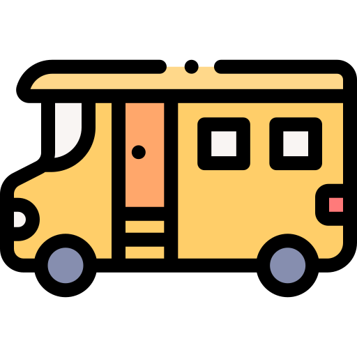 スクールバス Detailed Rounded Lineal color icon