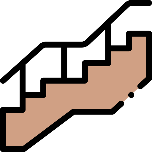 Staircase Detailed Rounded Lineal color icon