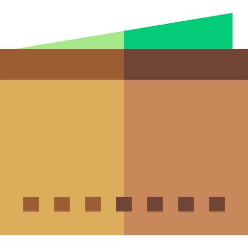 portemonnee Basic Straight Flat icoon