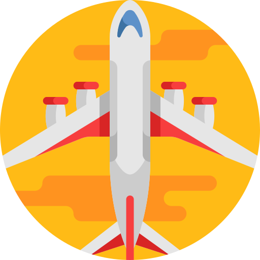 Airplane Detailed Flat Circular Flat icon