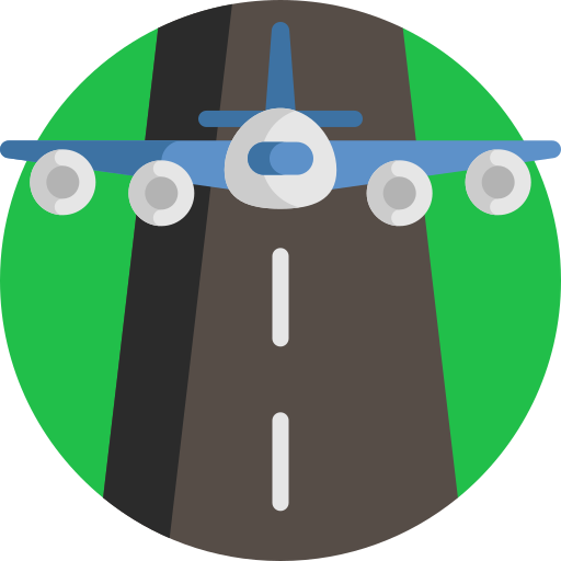 landingsbaan Detailed Flat Circular Flat icoon