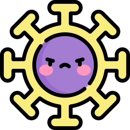 Virus Kawaii Lineal color icon