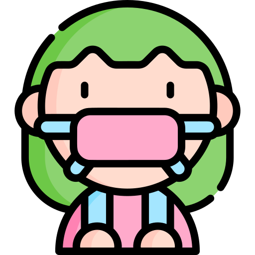 Mouth mask Kawaii Lineal color icon