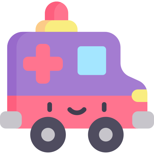 ambulans Kawaii Flat ikona