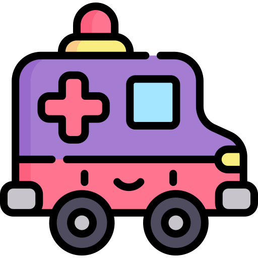 Ambulance Kawaii Lineal color icon