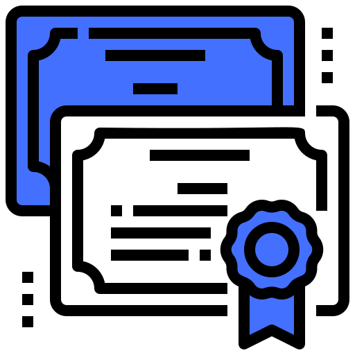 Certificate Inipagistudio Blue icon