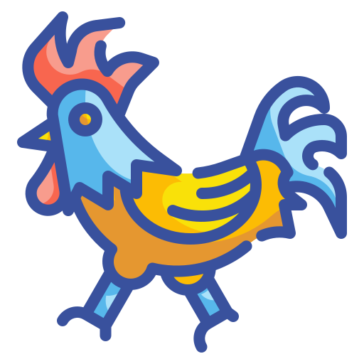 Курица Wanicon Lineal Color иконка