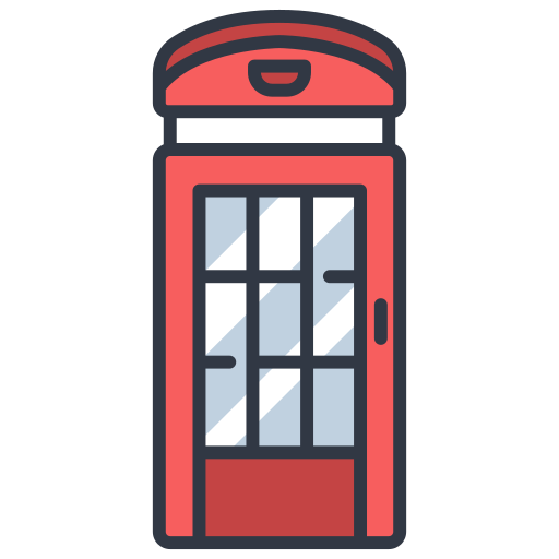 cabina telefónica MaxIcons Lineal color icono