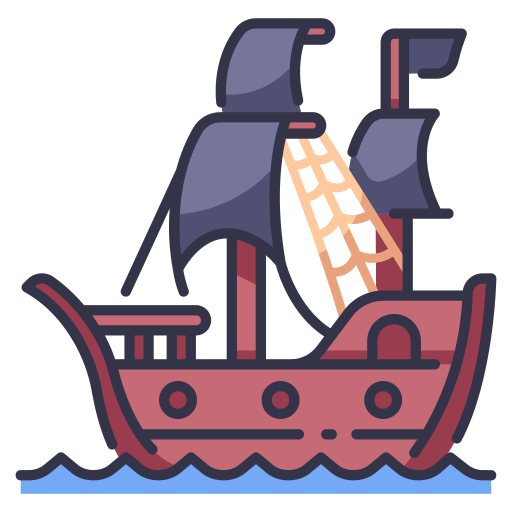 Pirate ship MaxIcons Lineal color icon