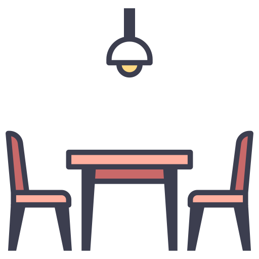 식사 테이블 MaxIcons Lineal color icon