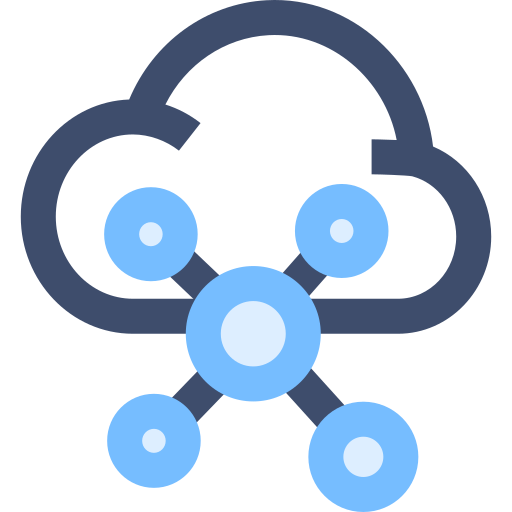 cloud netwerk SBTS2018 Blue icoon