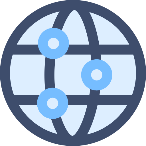 globaal netwerk SBTS2018 Blue icoon