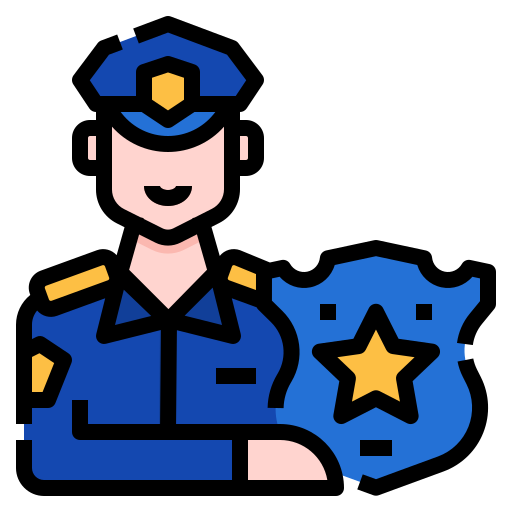 policía Linector Lineal Color icono