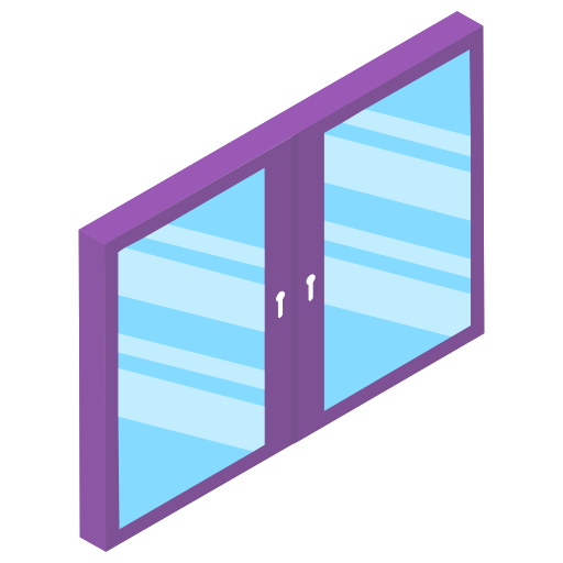 pared de vidrio Generic Isometric icono