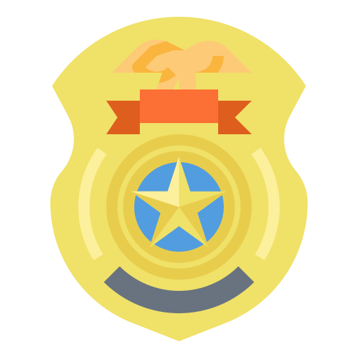 politie badge Ultimatearm Flat icoon